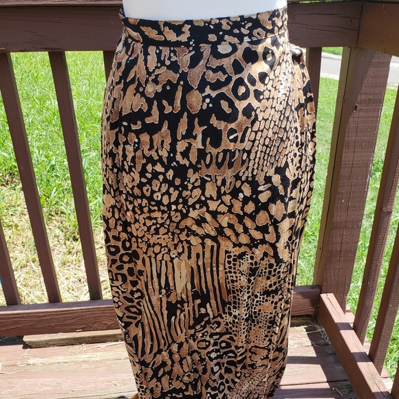 SOLD Animal Print Faux Wrap Skirt - Picture 2 of 4